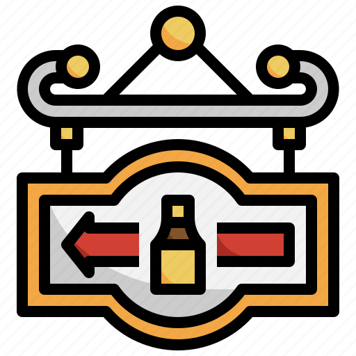 Signboard, turn, left, direction, beer, bar icon - Download on Iconfinder