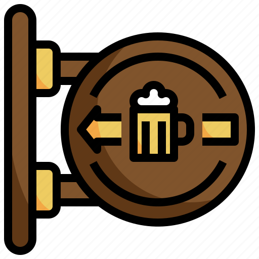 Signboard, turn, left, direction, beer, mug, bar icon - Download on Iconfinder