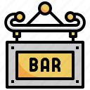 signboard, wooden, signage, pub, bar