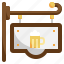 signboard, beer, mug, bar, square, signage 