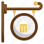 signboard, circle, signage, beer, mug, bar 