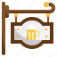 signboard, signage, restaurant, beer, mug, bar 