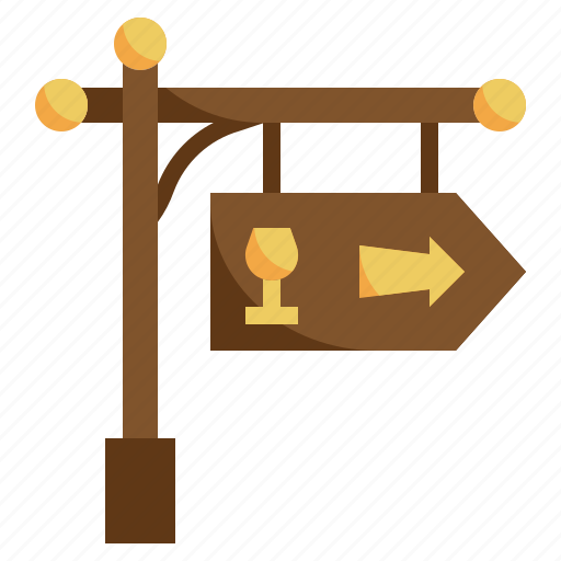 Signboard, turn, right, direction, wine, bar icon - Download on Iconfinder