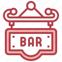 signboard, bar, pub, restaurant, wooden