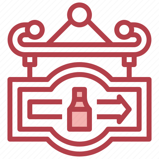 Signboard, turn, right, direction, beer, bar icon - Download on Iconfinder