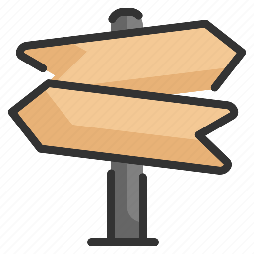 Sign, arrow, rignt, left, signboard icon, direction, location icon - Download on Iconfinder