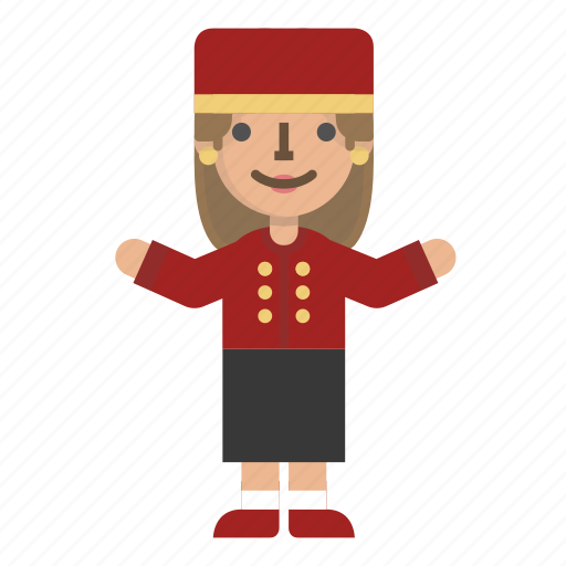 Avatar, bellboy, character, custome, doorman, female, hotel icon - Download on Iconfinder