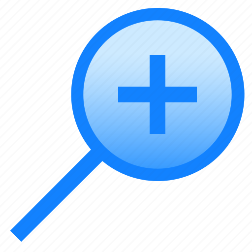 Glass, in, lens, loupe, magnifier, plus, zoom icon - Download on Iconfinder