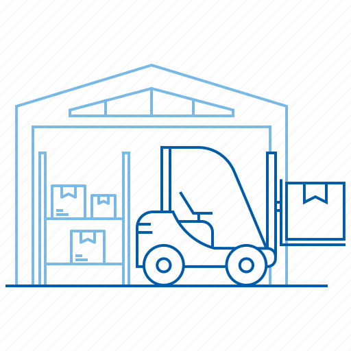 Forklift truck, logistics center, storehouse, warehouse icon - Download on Iconfinder