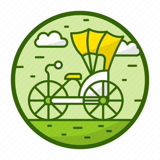 Old, traditional, transportation, umbrella, rickshaw, bicycle icon - Download on Iconfinder