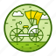 old, traditional, transportation, umbrella, rickshaw, bicycle 