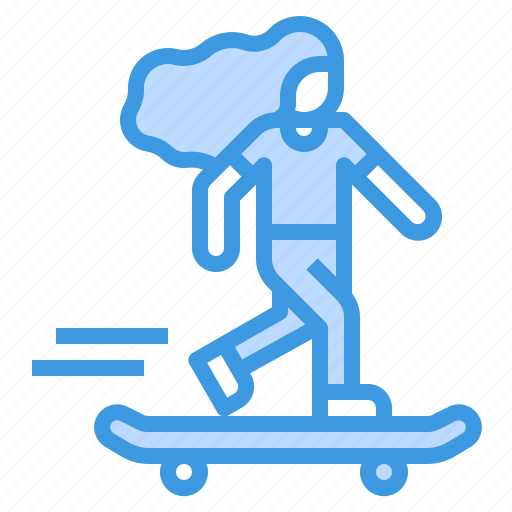 Skater, girl, skateboard, sport, board icon - Download on Iconfinder