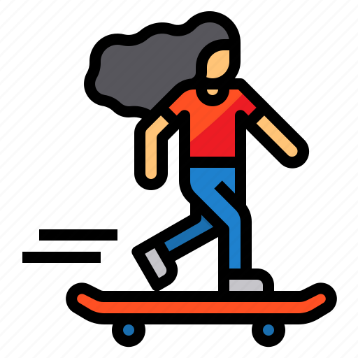 Skater, girl, skateboard, sport, board icon - Download on Iconfinder