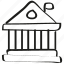 bank, courthouse, crime, government, justice, law, raw icon 