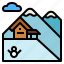 cloud, house, mountain, resort, ski, winner 