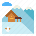 cloud, house, mountain, resort, ski, winner