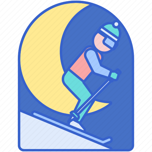 Night, skiing, ski, winter, sport icon - Download on Iconfinder