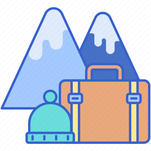 Vacation, mountain, snow peak, baggage, luggage, suitcase icon - Download on Iconfinder