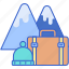 vacation, mountain, snow peak, baggage, luggage, suitcase 