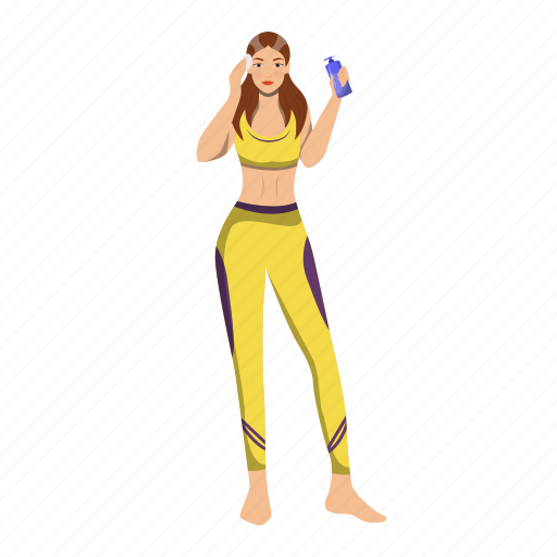 Woman, skincare, foam, lotion, cleanse illustration - Download on Iconfinder