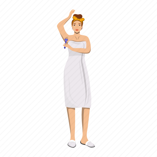 Woman, armpit, hair, remove, shaving, towel illustration - Download on Iconfinder