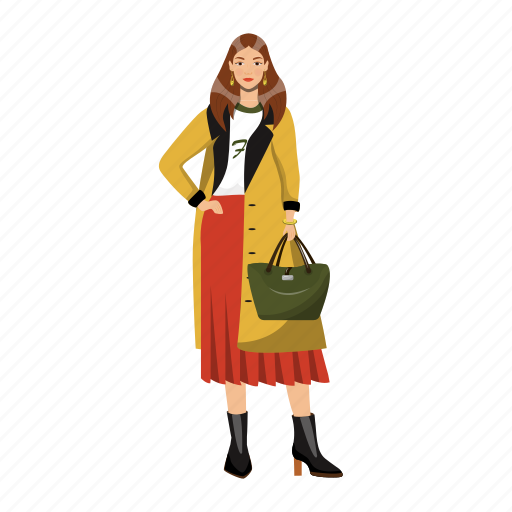 Woman, fashion, clothes, fashionable, outwear illustration - Download on Iconfinder