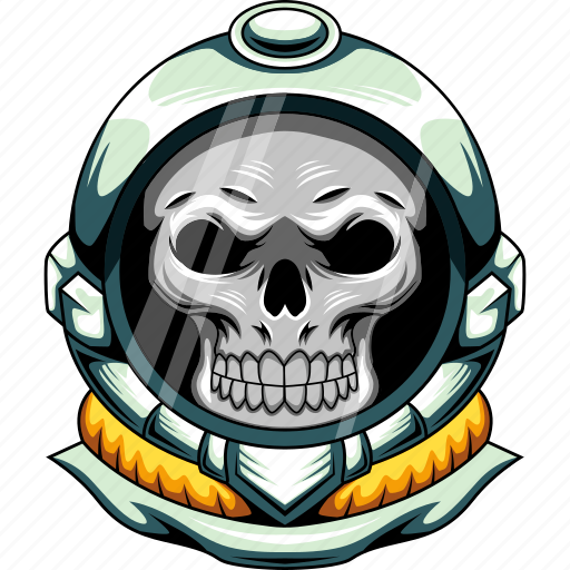 Astronaut, helmet, oxygen, shield, suit, skull, illustration icon - Download on Iconfinder