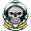 astronaut, helmet, oxygen, shield, suit, skull, illustration, space 