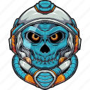 astronaut, helmet, oxygen, shield, suit, skull, space, skeleton