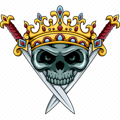 Crossguard, skull, sword, horror, crown, death, king icon - Download on Iconfinder