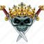 crossguard, skull, sword, horror, crown, death, king, skeleton 