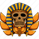 egypt, golden, pharaoh, skull, egyptian, illustration, ancient, skeleton