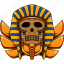 egypt, golden, pharaoh, skull, egyptian, illustration, ancient, skeleton 