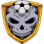 football, soccer, team, badge, mascot, emblem, skull, ball 