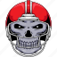 skull, american, football, quarterback, rugby, player, athletic 