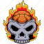 skull, basketball, fire, flame, human, head, player, game 
