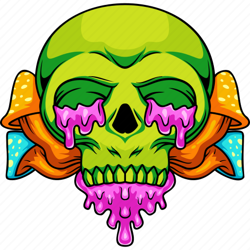 Skull, mushroom, illustration, design, death, halloween, graphic icon - Download on Iconfinder