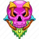 skull, mushroom, illustration, design, death, halloween, graphic, skeleton
