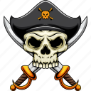 skull, pirate, headband, bandana, anchor, cross, smile, scarf
