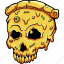 skull, pizza, food, halloween, illustration, horror, design, dead 