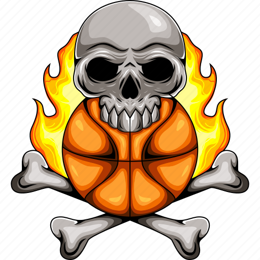 Skull, sport, basketball, game, skeleton, illustration, basket icon - Download on Iconfinder