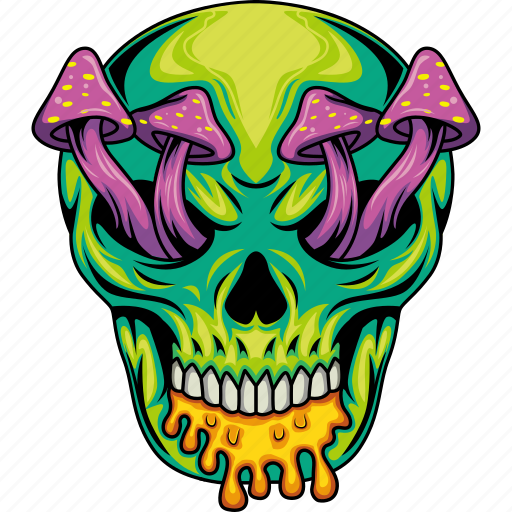 Slime, poison, drunk, hallucinogenic, mushroom, skull, halloween icon - Download on Iconfinder