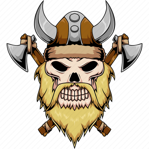 Viking, skull, helmet, tattoo, head, symbol, military icon - Download on Iconfinder