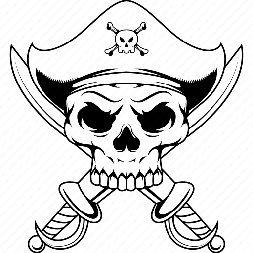 Skull, pirate, headband, bandana, anchor, cross, smile icon - Download on Iconfinder