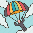 parachuting, jump, sky, activity, sport
