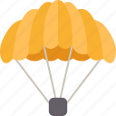 parachute, sky, skydiving, extreme, activity