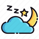 cloud, moon, night, rest, sleep, sleeping