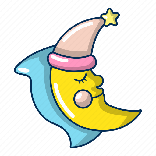 Cartoon, crescent, light, logo, moon, object, sleeping icon - Download on Iconfinder