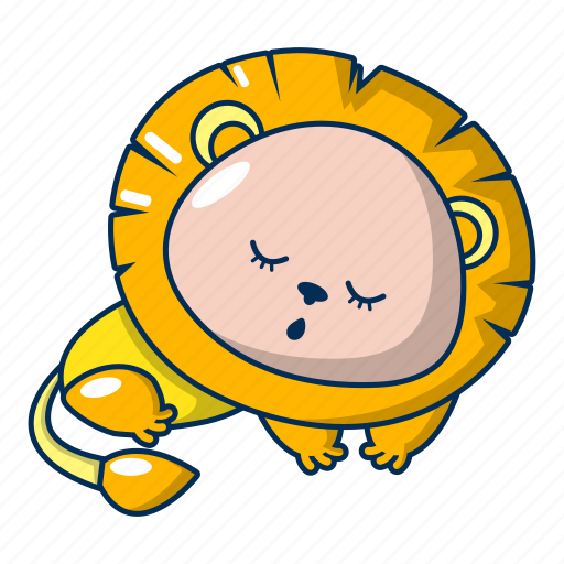Animal, beautiful, cartoon, lion, logo, object, sleeping icon - Download on Iconfinder