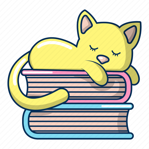 Animal, beautiful, cartoon, cat, logo, object, sleeping icon - Download on Iconfinder